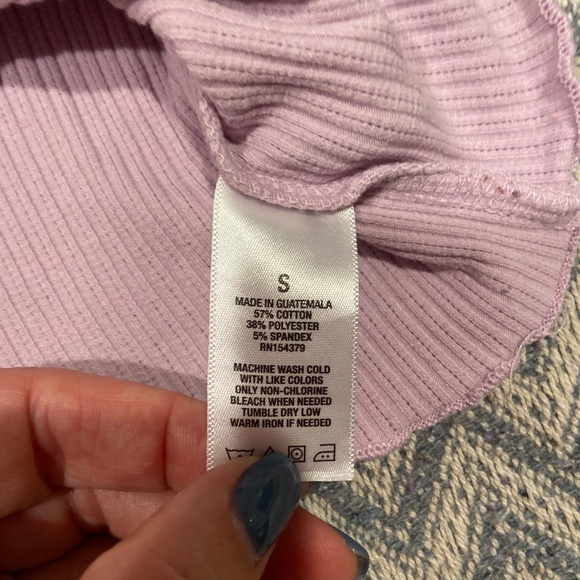 Aeropostale The OG Tee Collection Ribbed Shrunken Tee – Mauve Pink (Small) - Picture 5 of 6